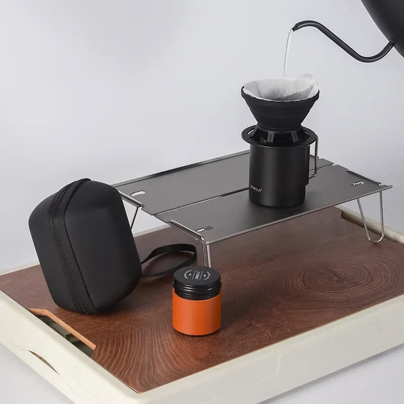 Ensemble de café infusé à la main de voyage, tasse filtrante en Silicone Portable de Camping de tran