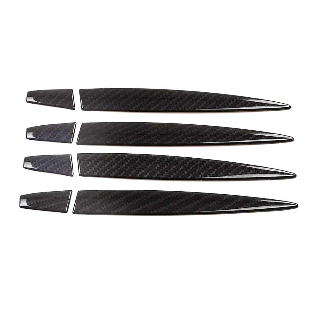 Autocollant en fibre de carbone chromé pour poignée de porte extérieure de voiture, garniture pour B