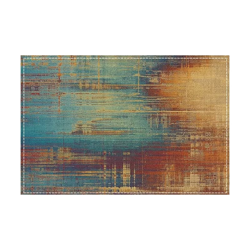 Ensemble de 4 sets de table de ferme, 12x18 pouces, vintage, abstrait, peinture antirouille en désor