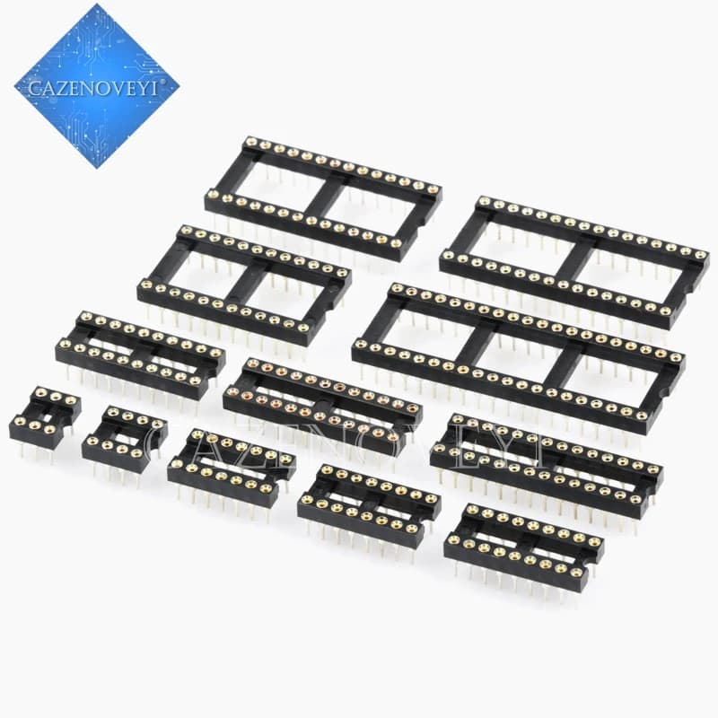 Connecteur à prise IC à trou rond DIP 6 8 14 16 18 20 24 28 32 Prises 40 broches DIP6 DIP8 DIP14 DIP