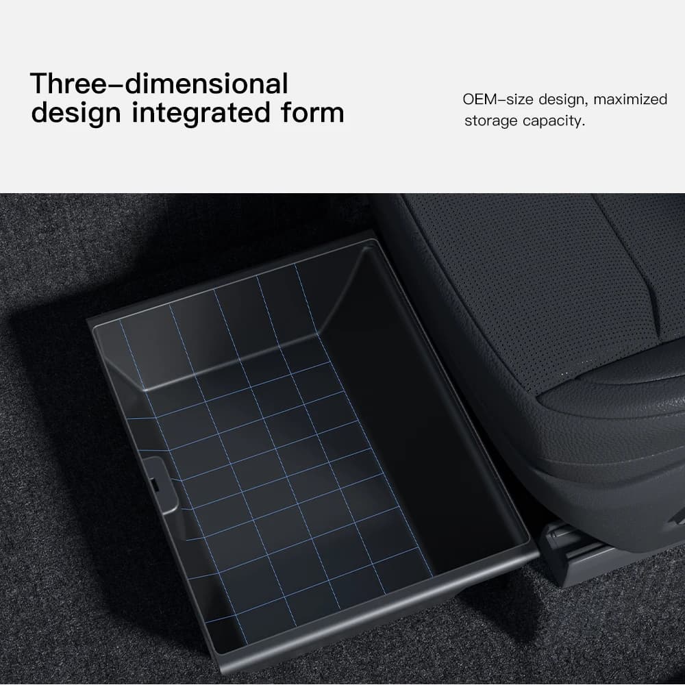 YZ Pour Tesla Model Y Juniper 2025-2026 Boîte de rangement sous siège, accessoires intérieurs de voi