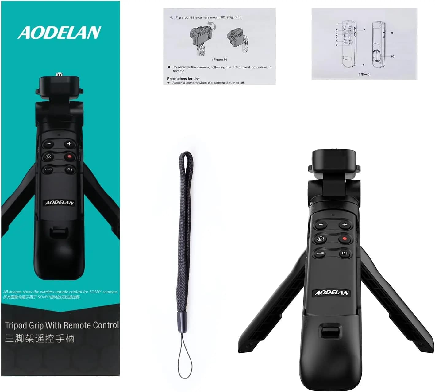 AODELAN trépied de prise de vue sans fil pour Sony avec télécommande d'appareil photo pour toujours,