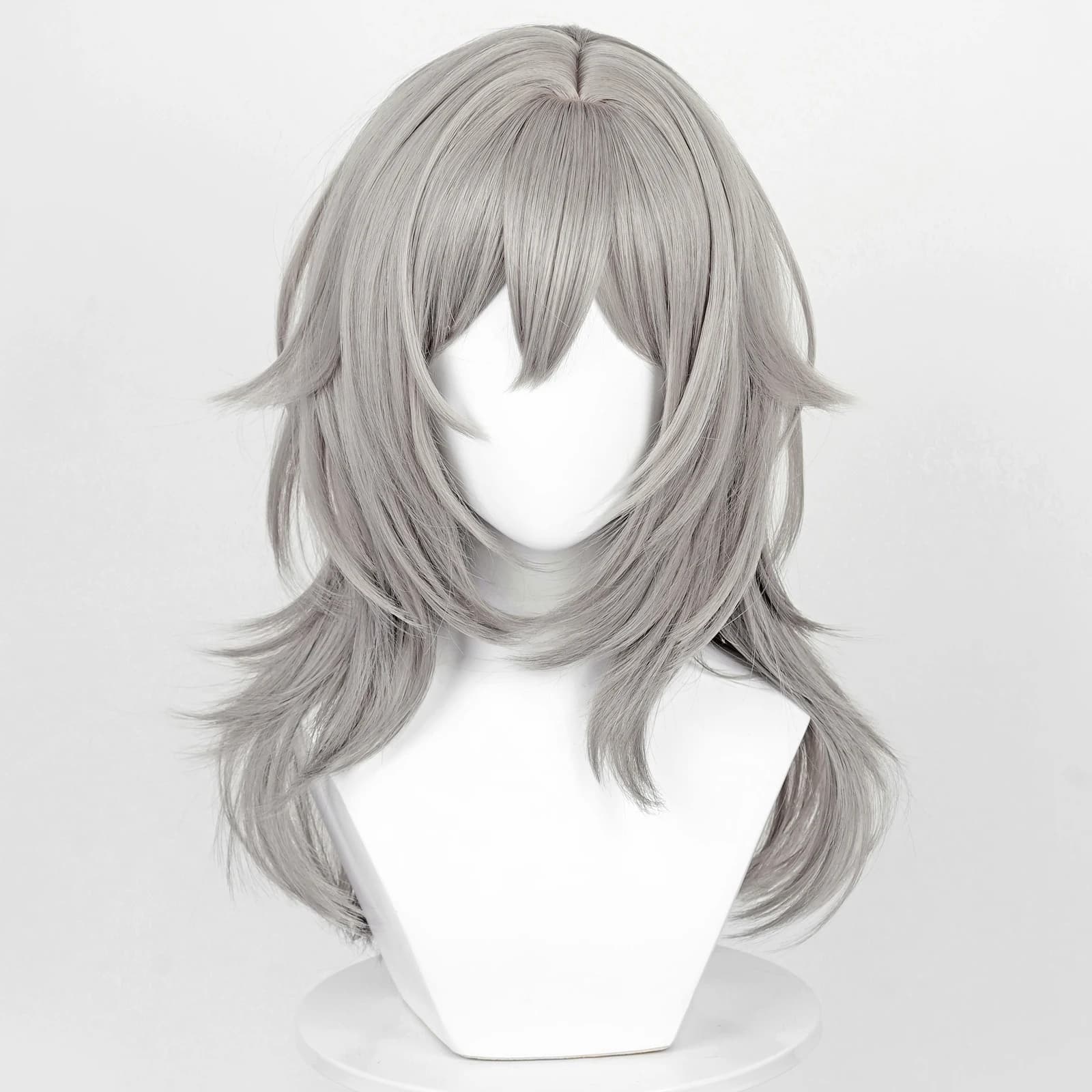 Perruque synthétique grise longue et lisse pour femmes, perruque moelleuse résistante à la chaleur p