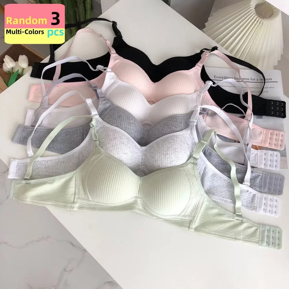 Soutien-gorge pour jeunes filles, 3 pièces, couleurs aléatoires, sous-vêtements pour filles, soutien