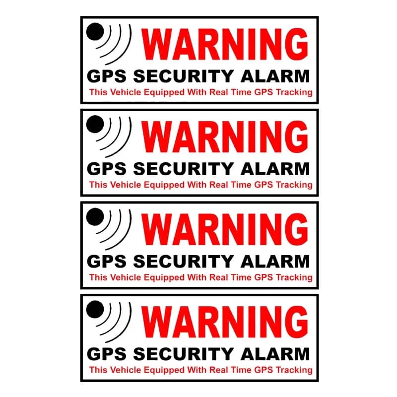 Autocollant de voiture 4 X GPS, alarme de sécurité, marque d'avertissement, étanche, adapté à toutes
