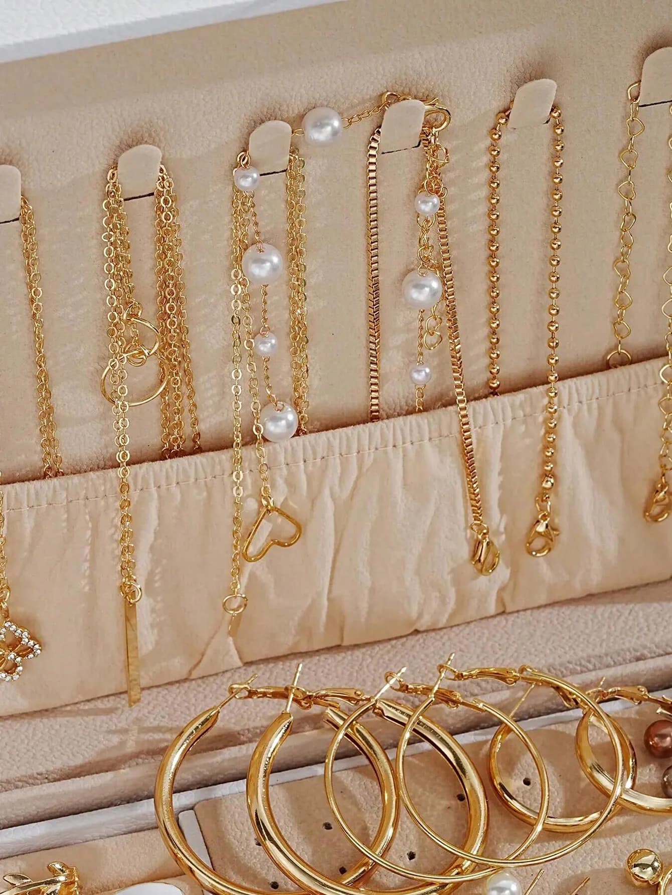 86 pièces/ensemble boucles d'oreilles en perles élégantes, collier multicouche, clous d'oreilles, ba