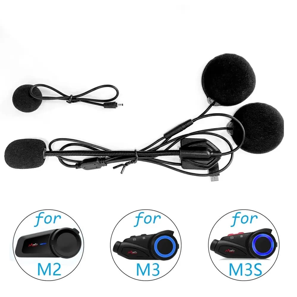 Pour Maxto M2 M3 M3S M2C Accessoires Casque Microphone 2 In1 Écouteur Costume pour Moto Complet/Visa