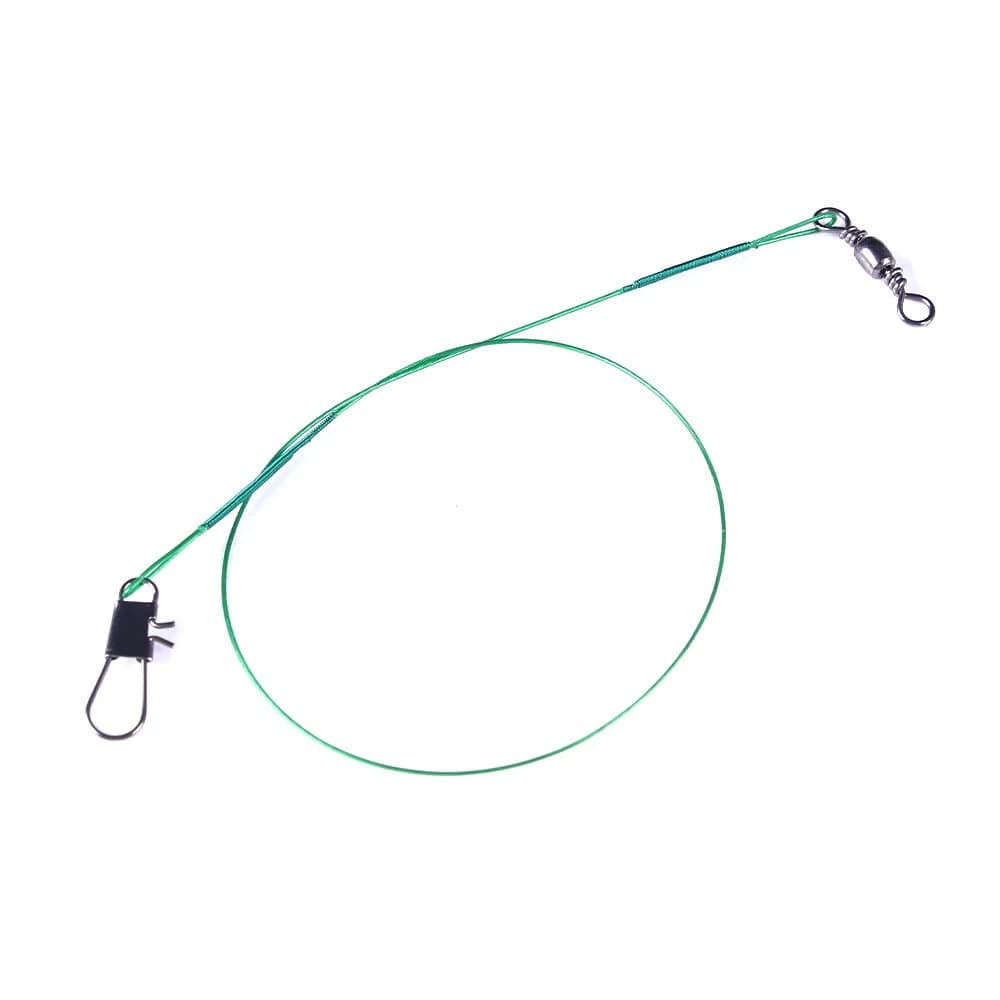 Ligne de pêche en acier Anti-morsure, Leader de fil d'acier avec accessoire de pêche pivotant, laiss