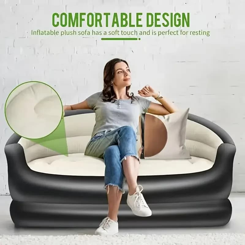 Lit gonflable portatif extérieur, canapé Double de détente, inclinable gonflable de Camping pliant, 