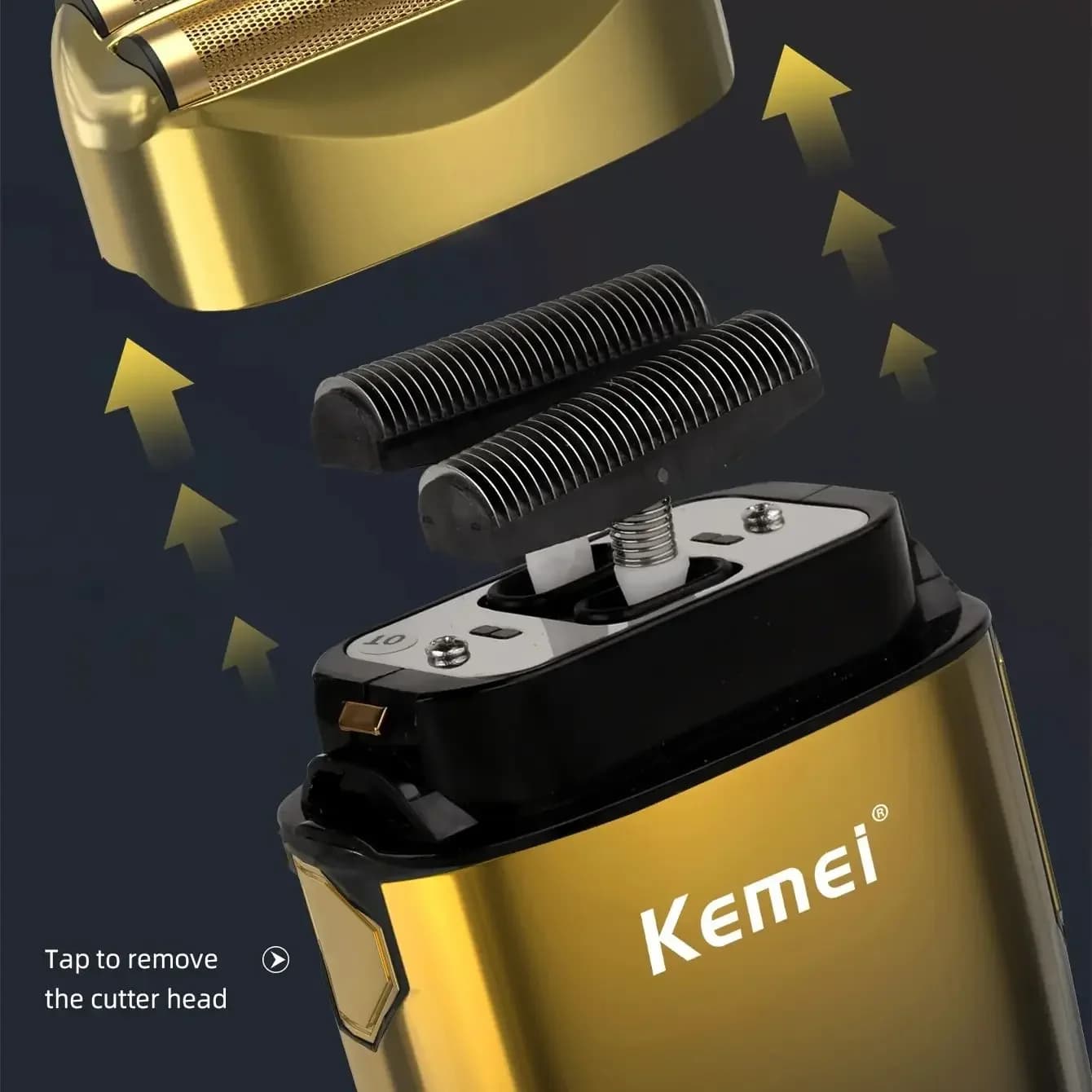 Kemei TX10 rasoir électrique cheveux Rechargeable visage et barbe feuille rasoir pour hommes tête ch