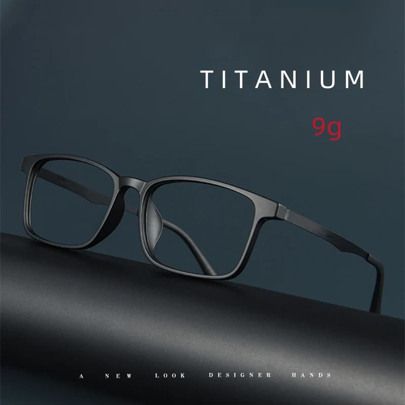 Lunettes d'affaires rétro grand carré TR90 en titane pour hommes, monture de Prescription optique po