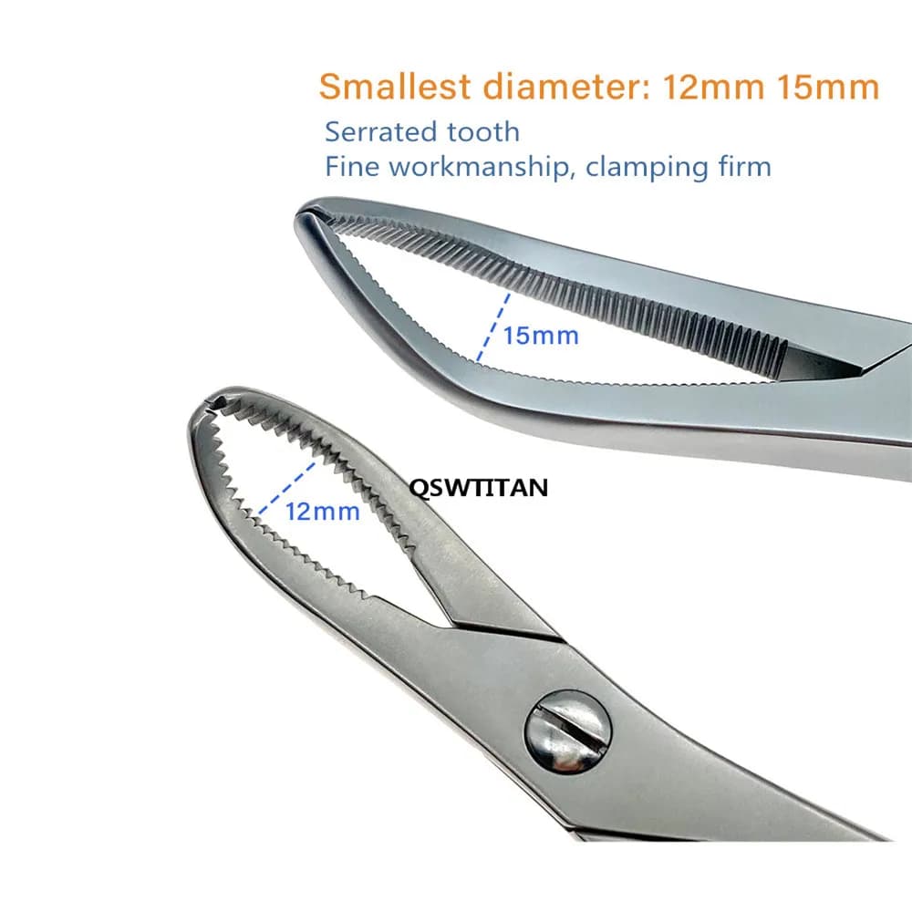 Pince de réduction osseuse supérieure/inférieure, mâchoires dentelées, instruments orthopédiques vét