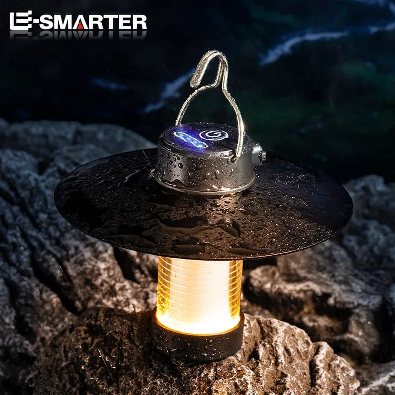 LED Camping tente lumières aimant lumière de secours type-c charge Camping lanterne Dimmable suspend