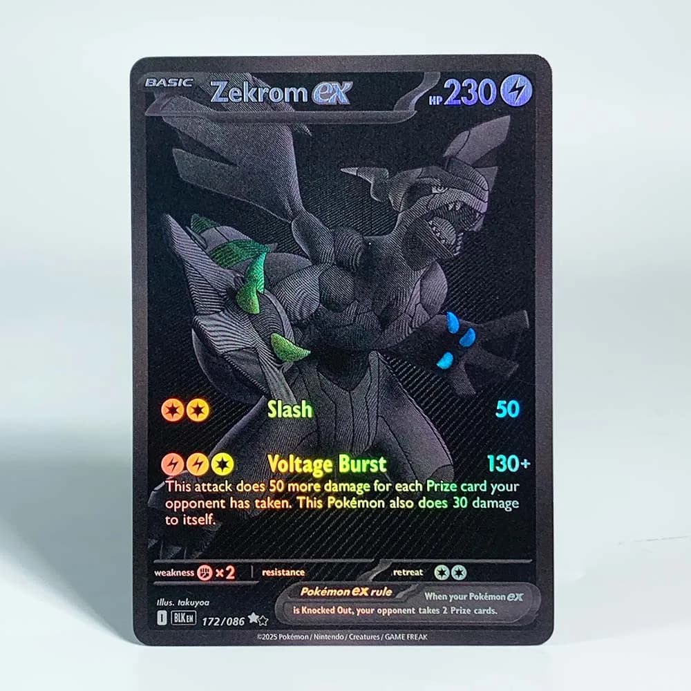 Carte de Collection Pokemon ancienne Mew, cartes de dessin animé classiques limitées Zekrom Reshiram