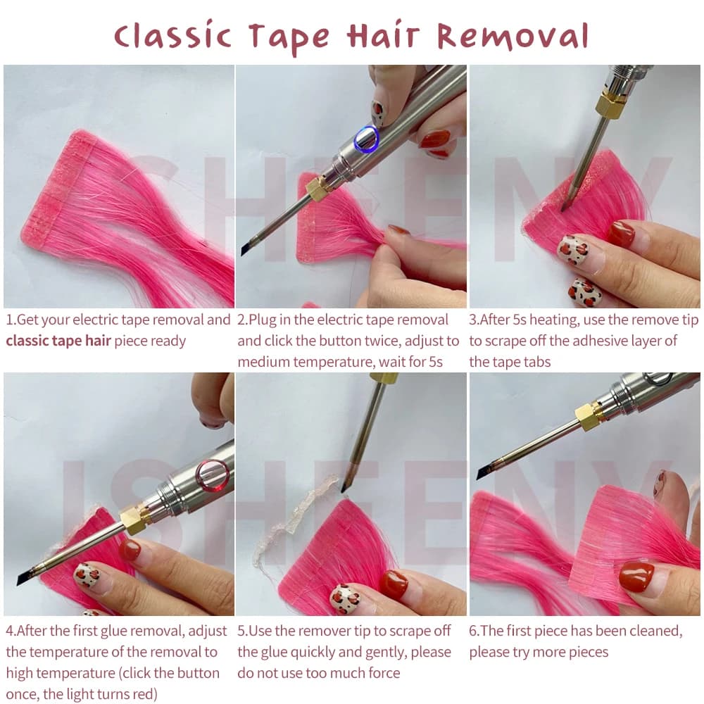 Isheeny – dissolvant de colle pour cheveux, avec Extensions de bande professionnelle, pince à pressi