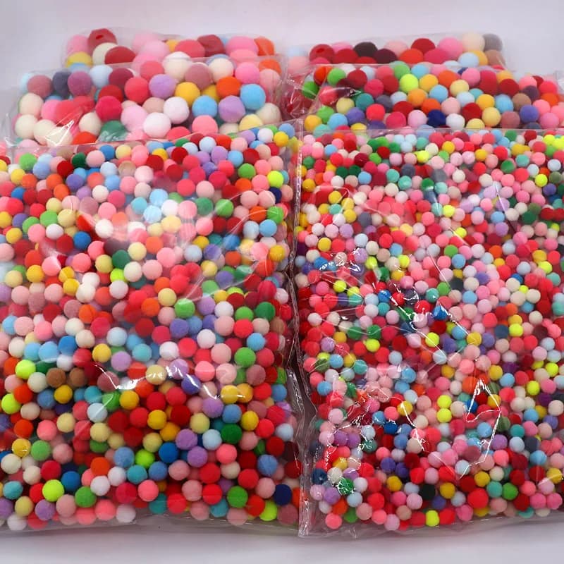 Pompons mixtes moelleux à haute élasticité, 8-30mm, doux, ameublement de maison, bricolage, artisana