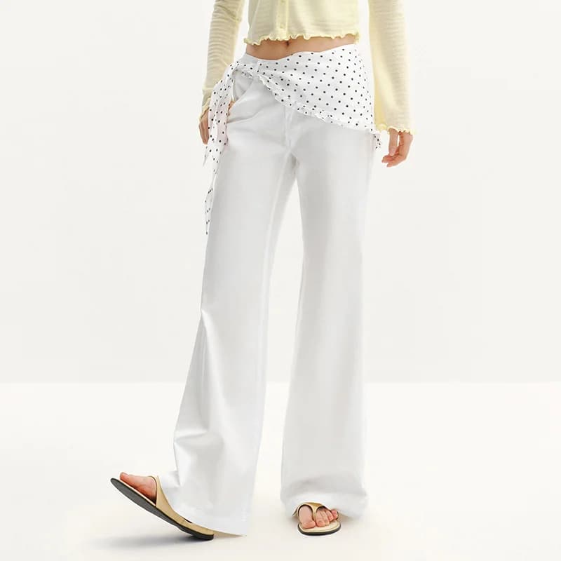 Pantalon femme Semir Polka 2026 à pois, coupe ample évasée, style urbain décontracté, doux et confor