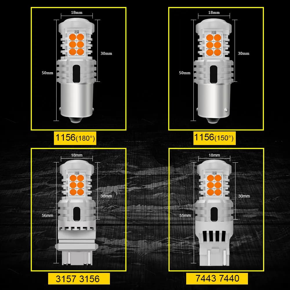 BMTxms 2X Canbus T20 7443 W21W WY21W PY21W BAU15S clignotant BA15S P21W sans Hyper Flash ambre jaune