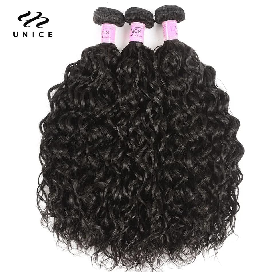 Mèches 100% naturelles vierges ondulées-UNice Hair, tissage à coudre, document riche naturel, 8 à 26