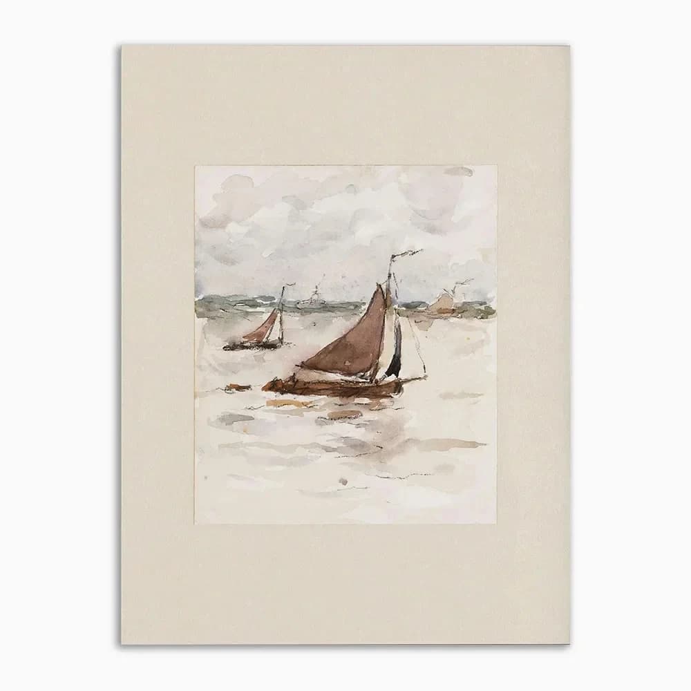 Neutre ferme Vintage pommier mur Art venise croquis affiche impression aquarelle paysage marin toile