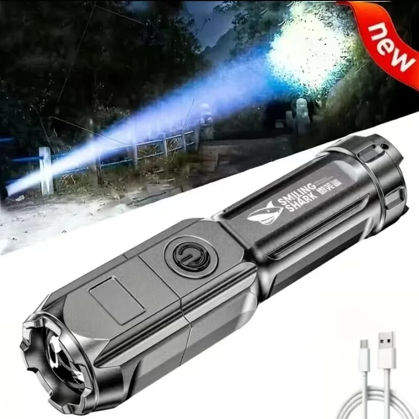 Puissante lampe de poche LED Rechargeable USB 18650 étanche Zoom pêche chasse 100000   Lampe de poch