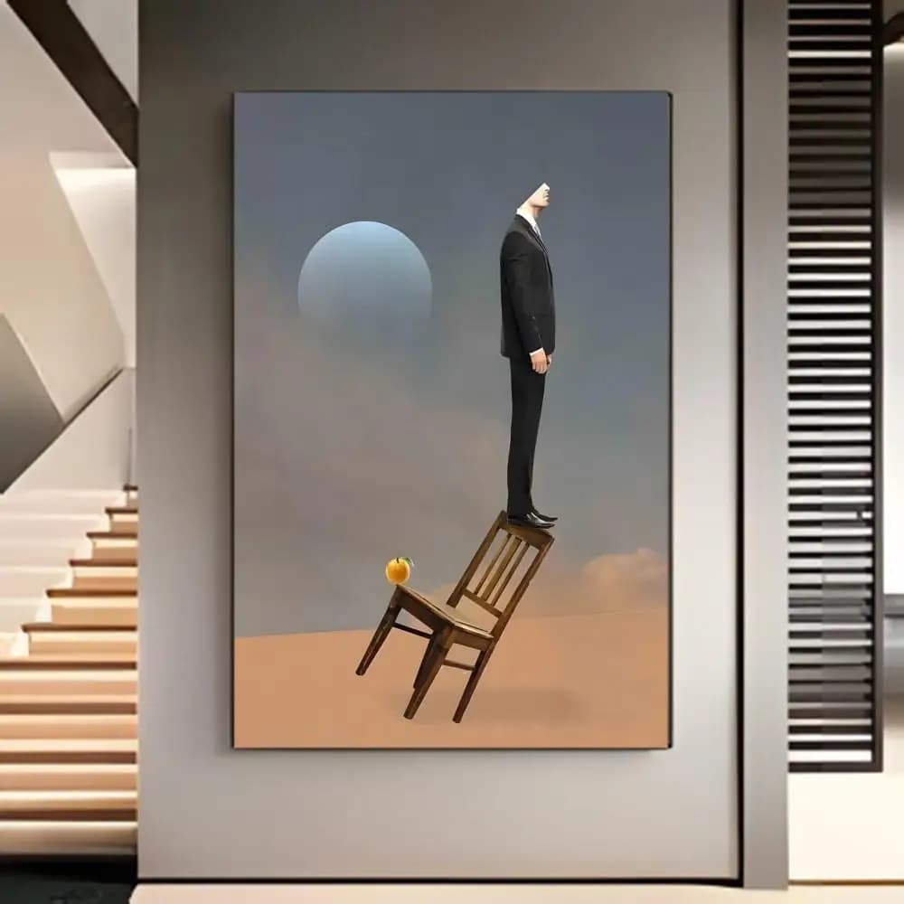 Affiche artistique Ren Magrittes Son of Man, peinture murale de film américain, décoration murale po