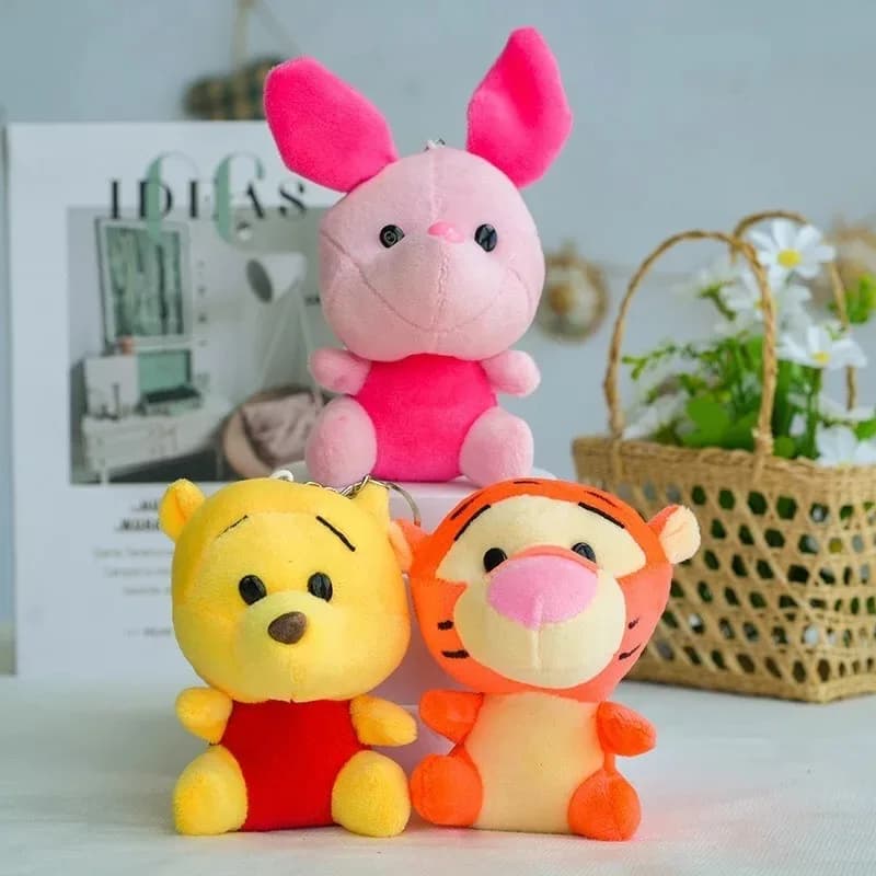 12-20 cm Winnie l'ourson ours tigre cochon Anime mignon dessin animé poupées en peluche jouets porte