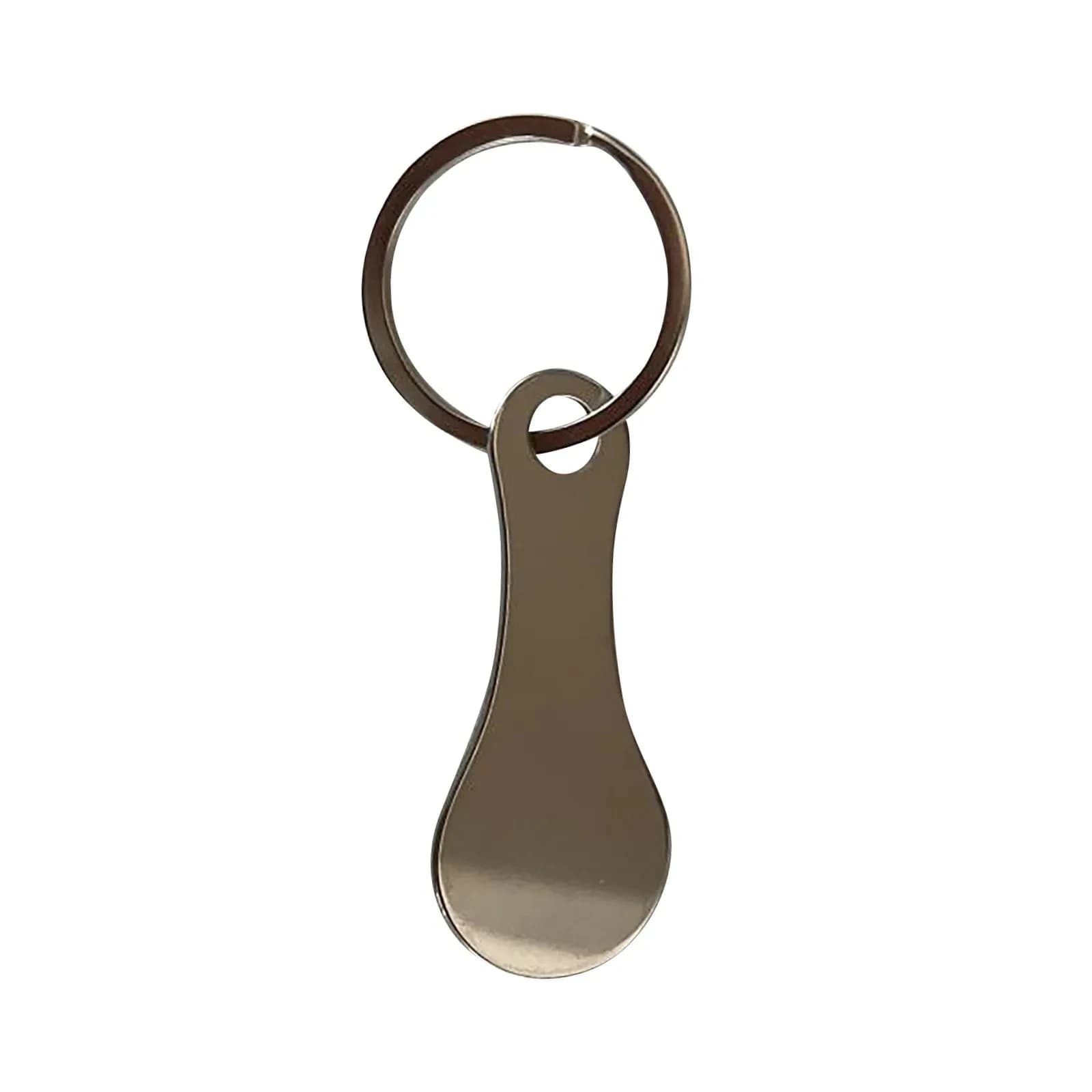 Porte-clés métallique rigide et Portable en acier inoxydable, jeton de panier de courses pour croche
