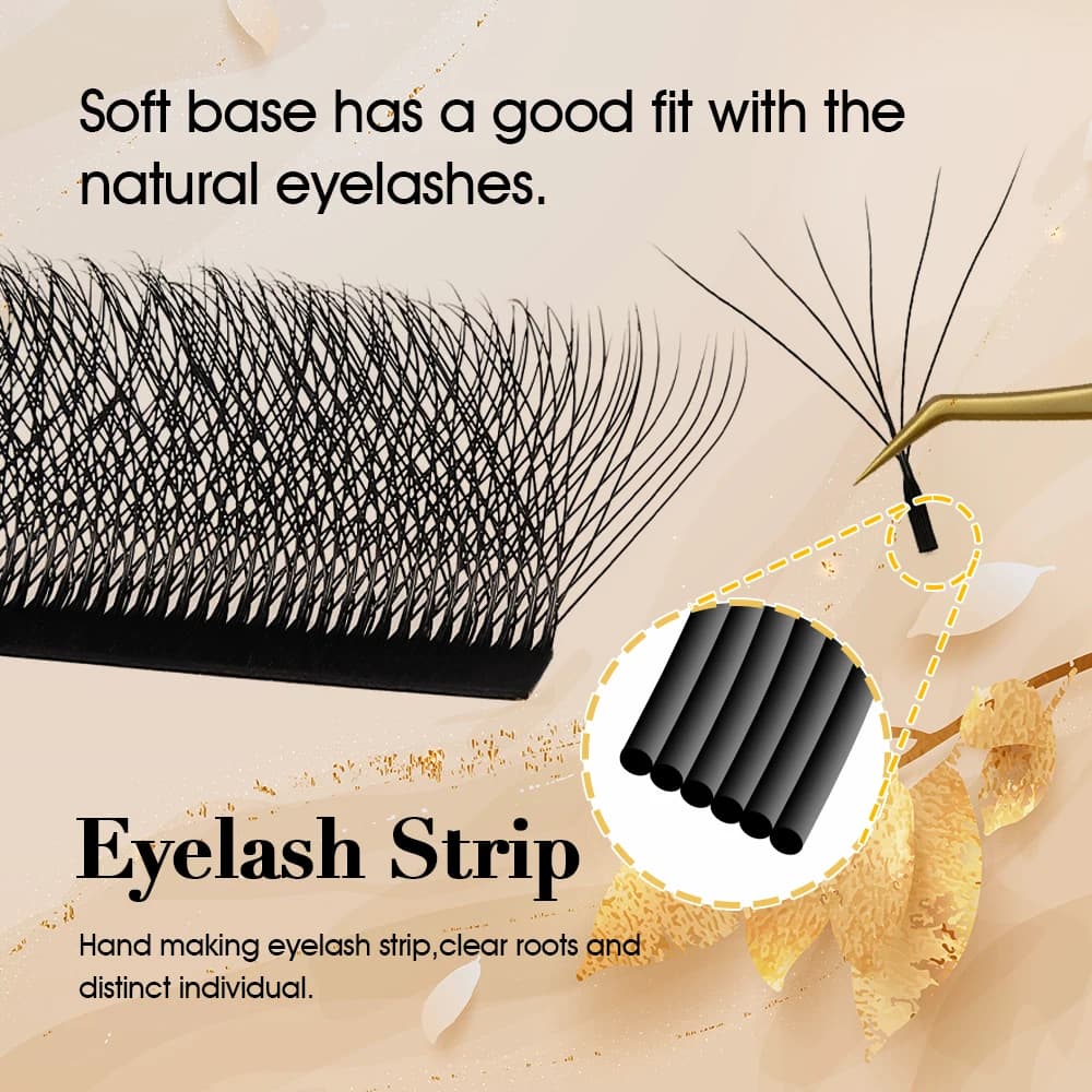 MASSCAKU 3D 4D 5D 6D 7D 8D 10D W en forme de cils naturel doux léger individuel W Style pré-fabriqué