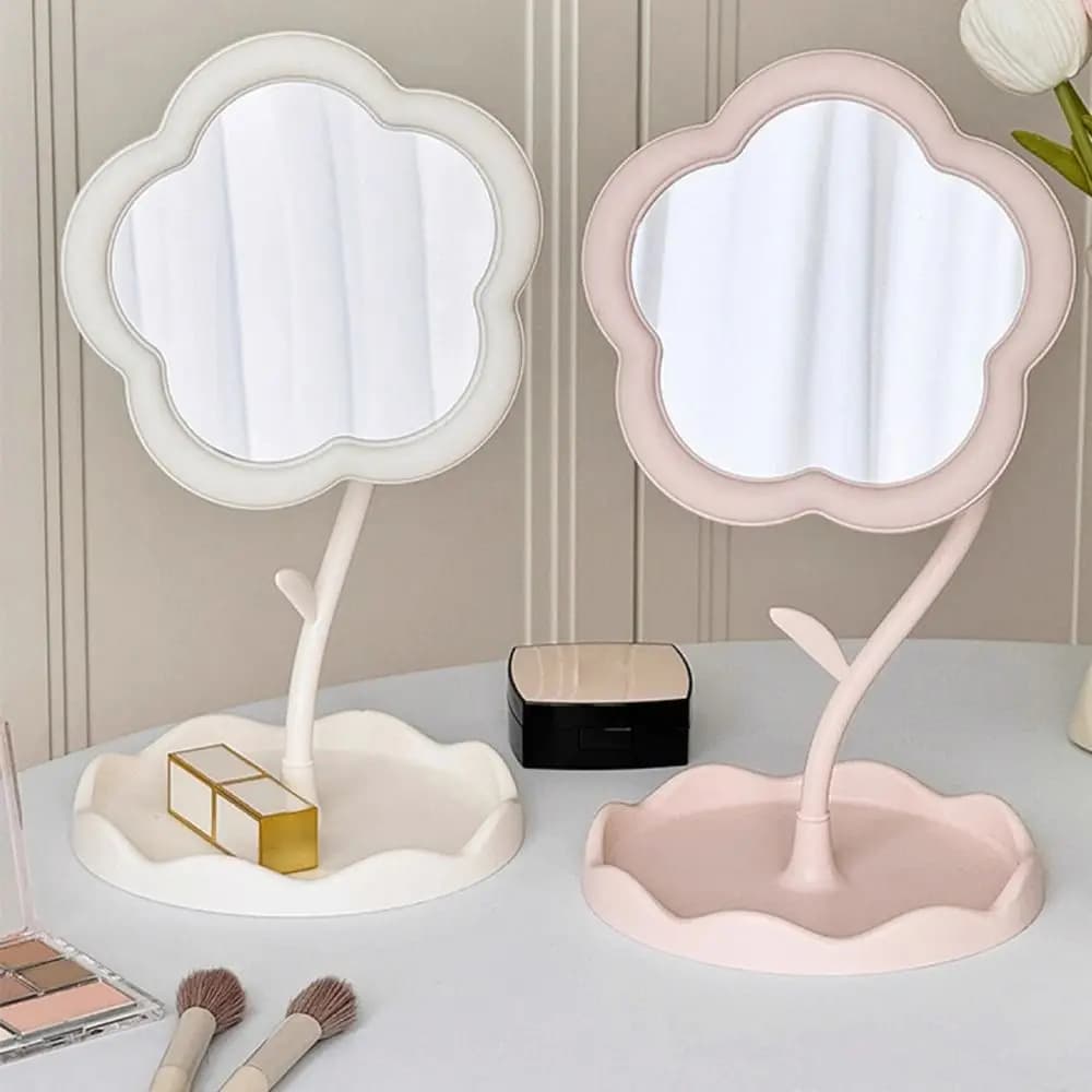 Miroir de maquillage de bureau en forme de tournesol, joli miroir de Dressing en forme de cœur pour 