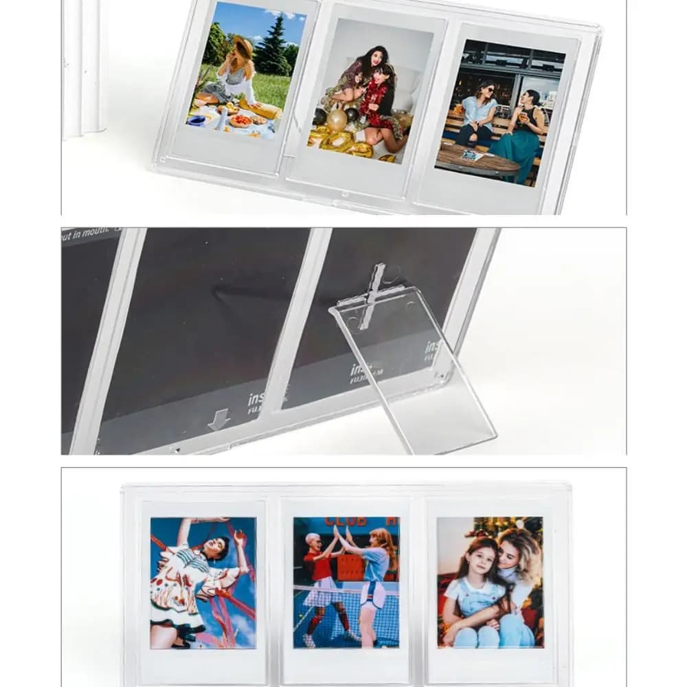 Porte-photo vertical transparent pour Fujifilm Instax mini, cadre photo, film instantané, table phot