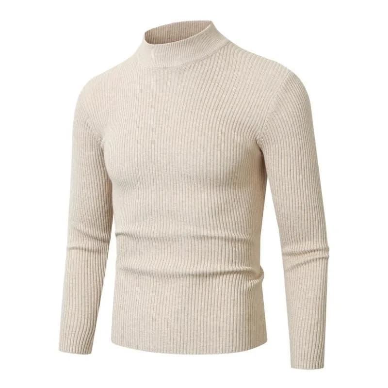 Nouveaux hommes mode faux col roulé chandails à manches longues Waem pull pull hiver coupe ajustée r