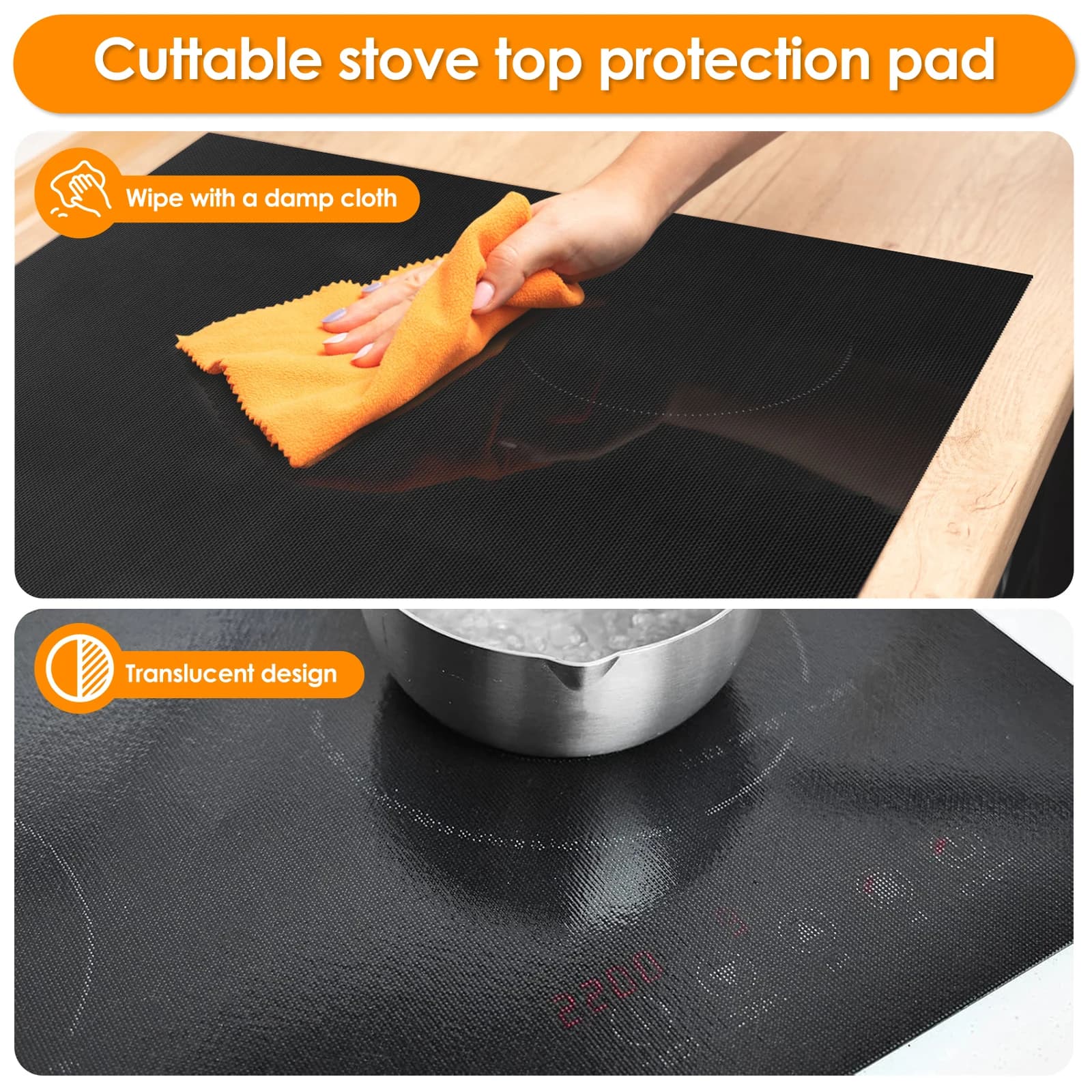 Tapis de protection translucide pour table de cuisson à Induction, couverture de table de cuisson à 