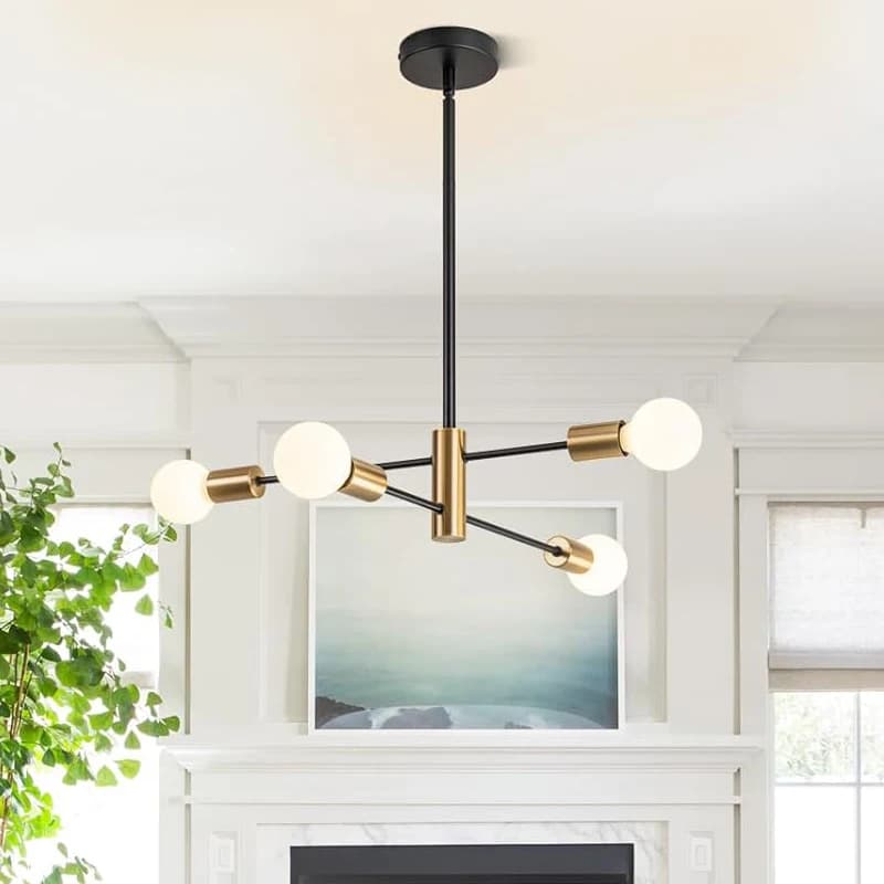 Lustre nordique moderne Sputnik noir lampe à LED 4/6/8 lumière éclairage domestique luminaires d'int