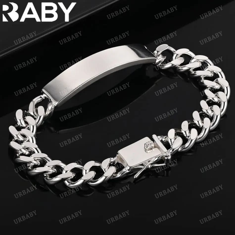 URBABY – Bracelets à chaîne carrée en argent Sterling 925 pour femmes, cadeau d'anniversaire de mari