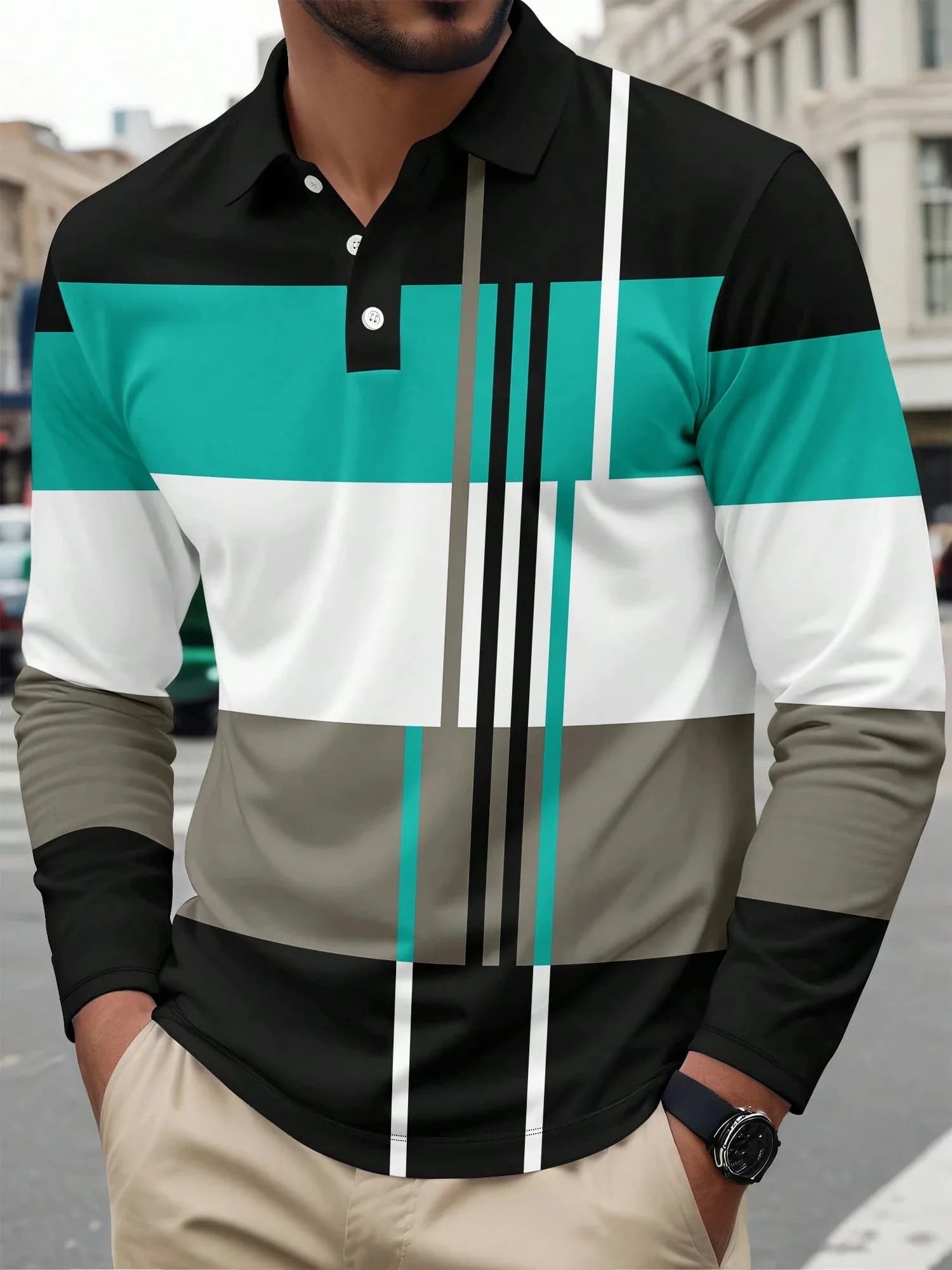 La nouvelle chemise POLO à manches longues pour hommes pour le printemps et l'automne 2025 présente 