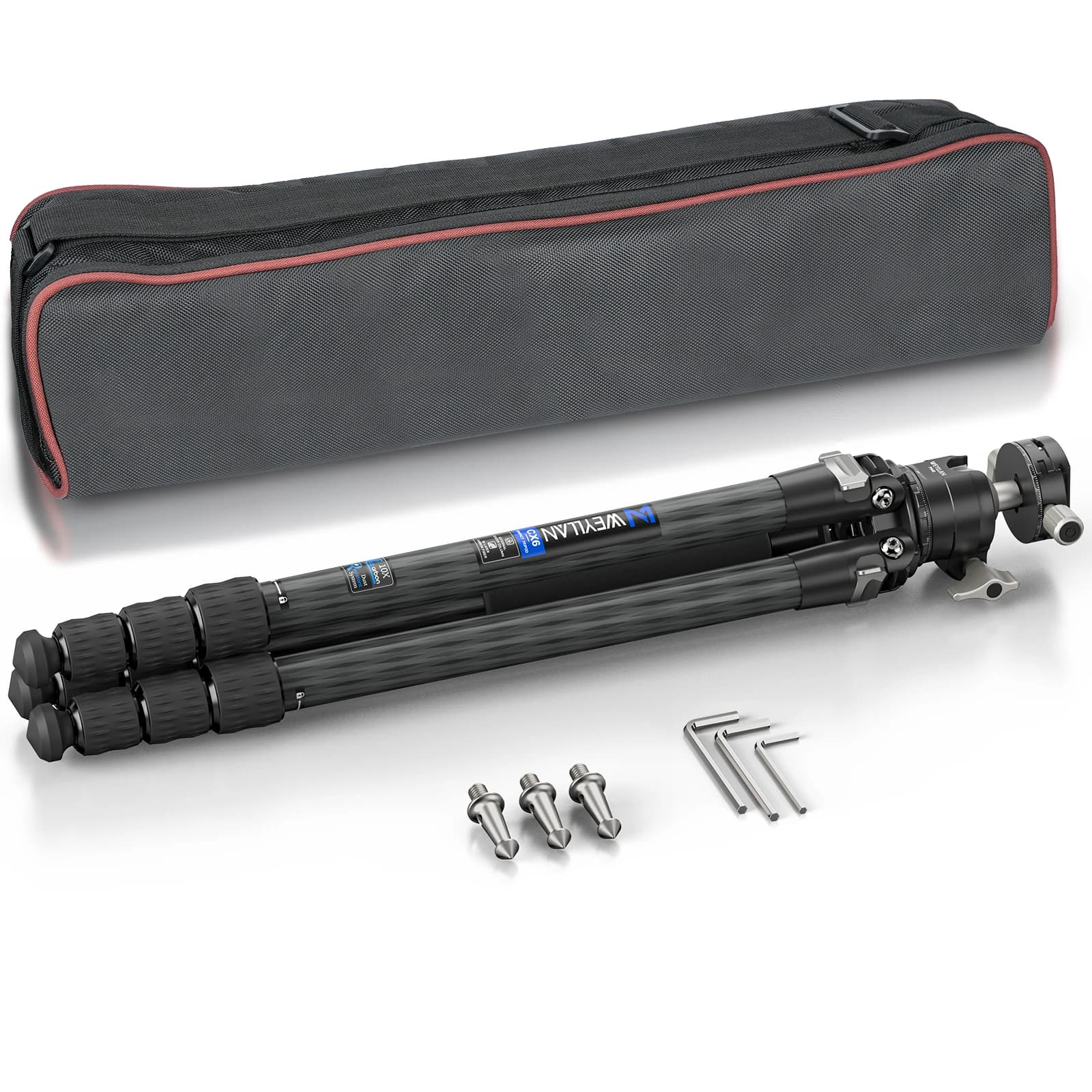 Trépied professionnel CX6 pour appareil photo reflex numérique, fibre de carbone, 10 couches, rotule