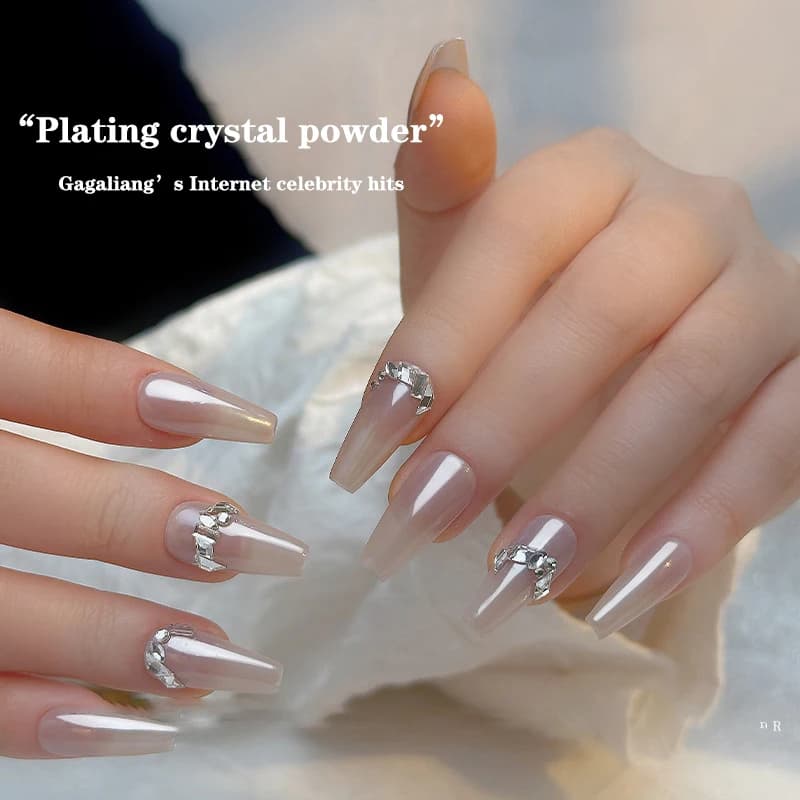 Aurora Pearl White N64.Glitter Dust, Chrome Moonlight White, Frotter sur la poudre, Shell, Mirror Pi