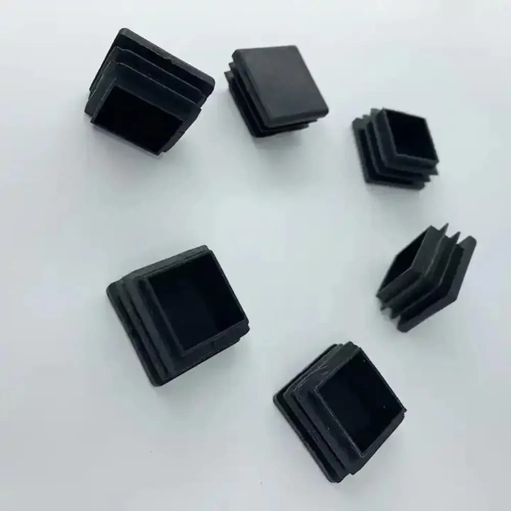 Capuchons de pieds de Table carrés en plastique, 20mm, inserts, capuchons pour tubes métalliques, bo