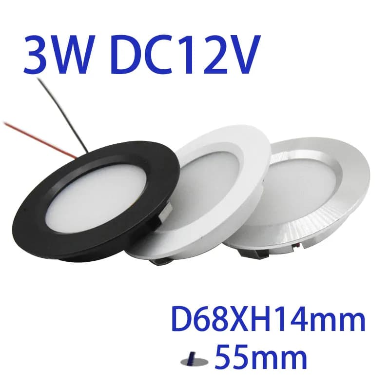 Dimmable 3W 5W 12V 24V LED projecteur Ultra-mince 14mm 2 pouces encastré plafonnier D55mm maison hôt