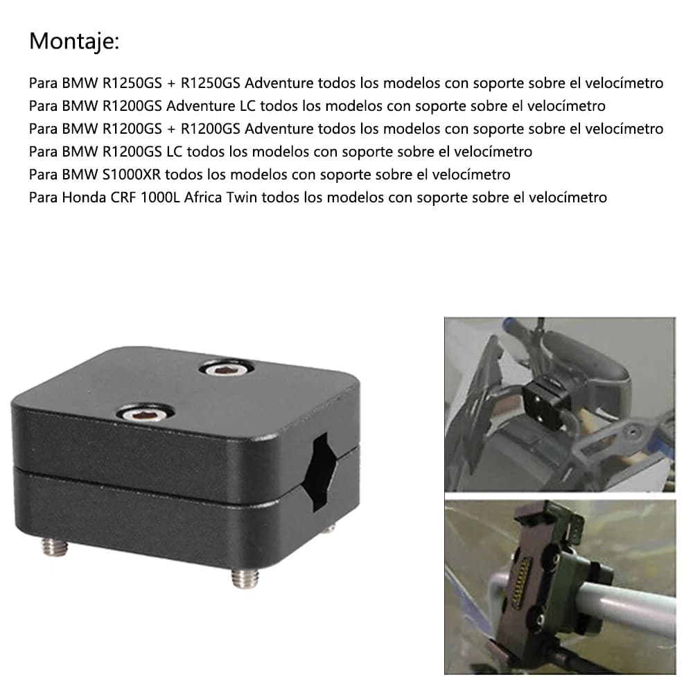 Support de Navigation GPS pour téléphone moto, support de montage 12mm 16mm pour BMW R1200GS R1250GS