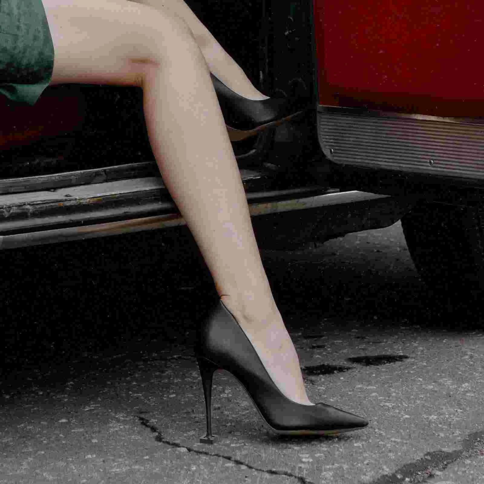 Embouts de chaussures à talons hauts carrés, réparation d'usure de remplacement, capuchons noirs Pin