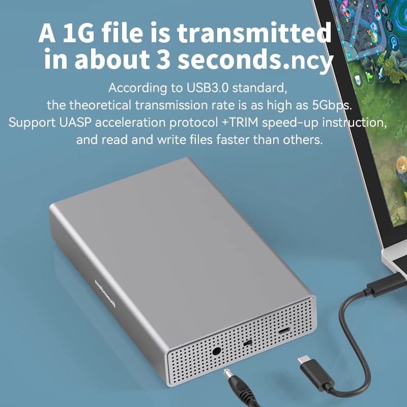 Blueendless 3.5 ''boîtier de disque dur SATA vers USB 3.0 adaptateur boîtier de disque dur externe p