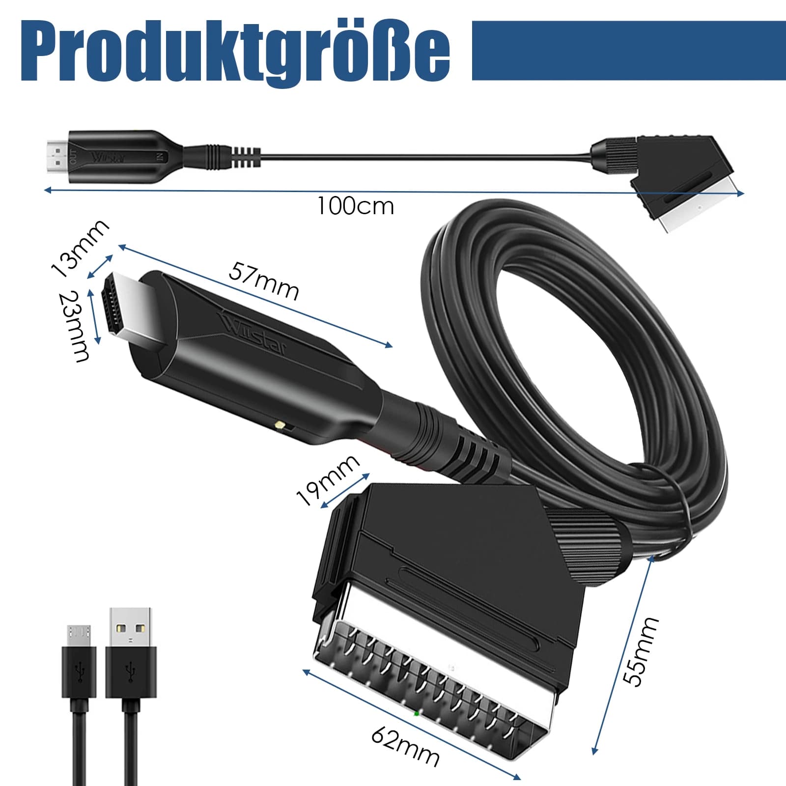 Convertisseur de câble Compatible Scart vers hdmi, adaptateur Audio vidéo professionnel pour TV HD S