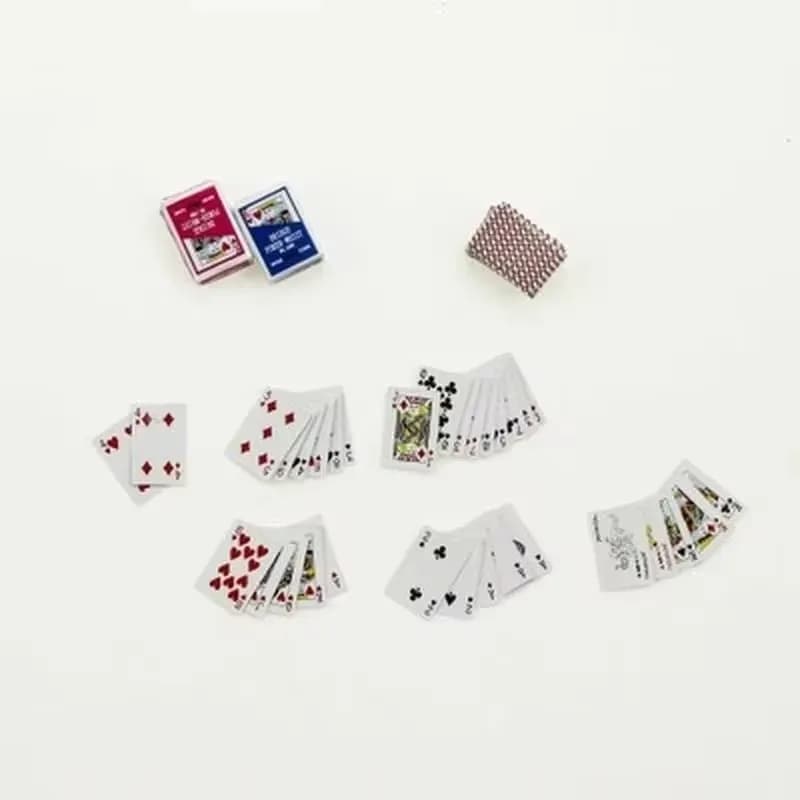 108 feuilles Mini mignon 1:12 maison de poupée Miniatures Poker décoration de la maison cartes jeu p