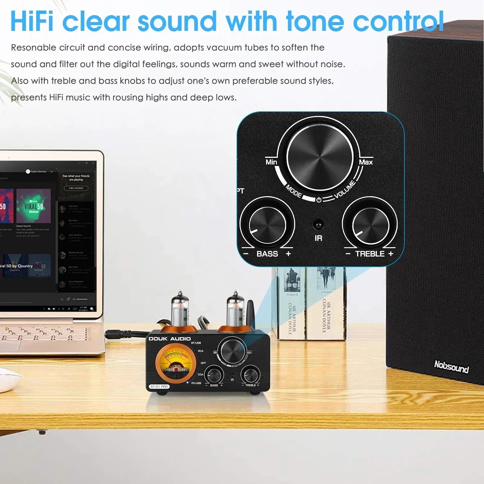Douk – amplificateur de puissance Audio HiFi à Tube sous vide, récepteur stéréo Bluetooth 5.0, USB D