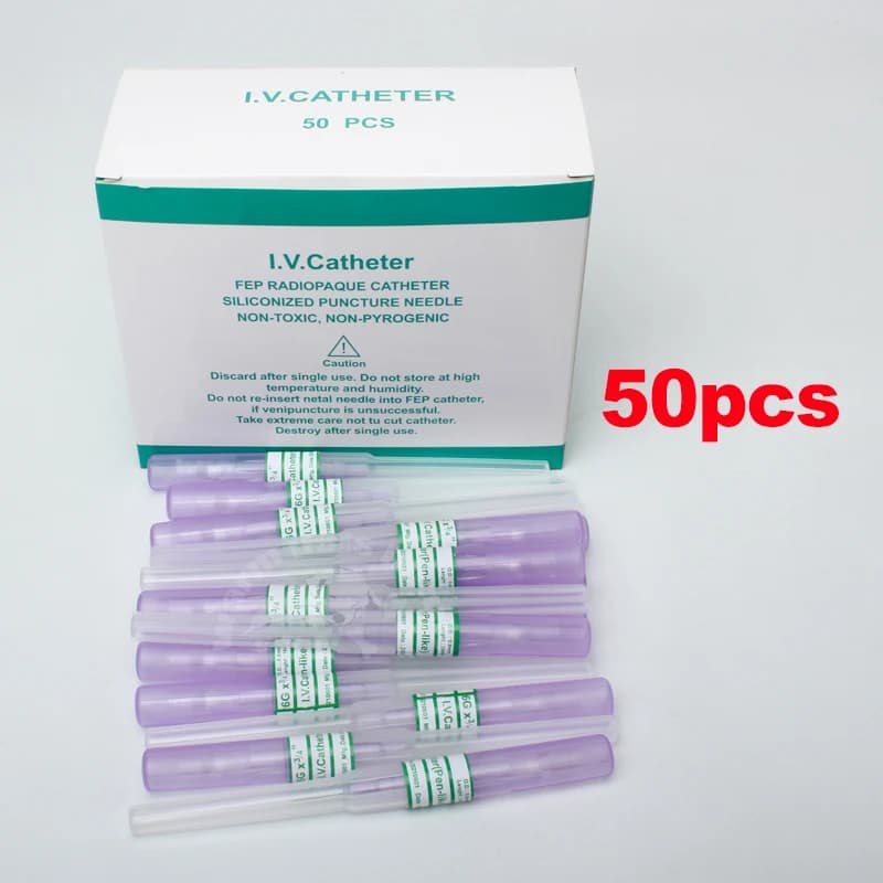 50pcs IV canule stylo Type cathéter d'injection intra-vinale 20G 22G 24G 26G fournisseurs vétérinair
