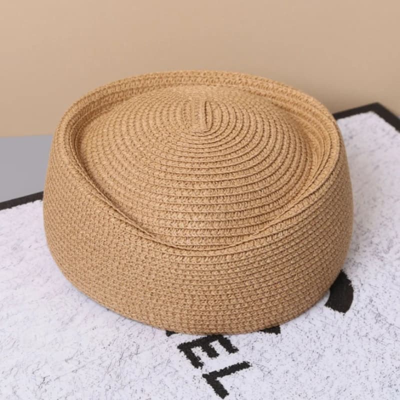 2026 Béret d'été pour femme, style peintre, chapeau pillbox rétro japonais en paille, chapeau pillbo