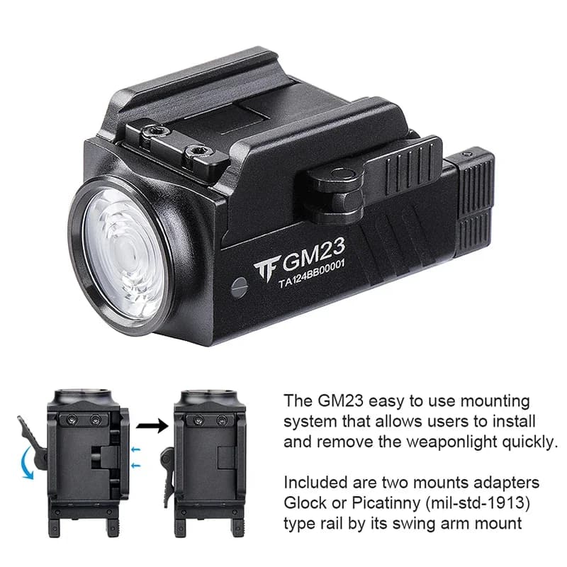 Trustfire GM23 lampes de poche tactiques Led 800 Lumen monté sur Rail à dégagement rapide USB lumièr