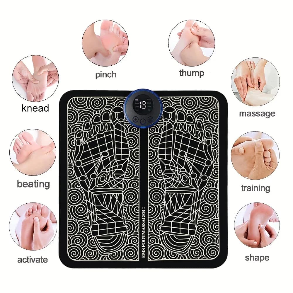 Tapis de Massage des pieds électrique avec chargeur USB, relaxation des points d'acupuncture des pie